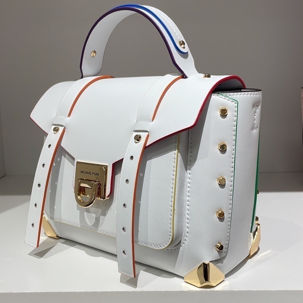 Michael Kors Manhattan white
satchel crossbody rainbow colors bright - Picture 5 of 8